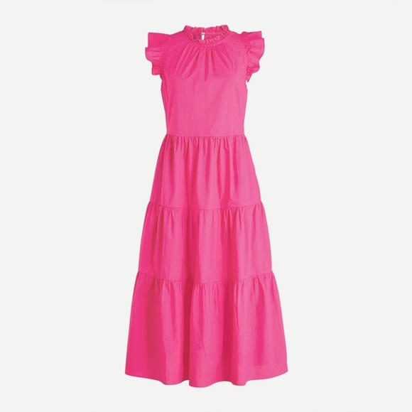 J. Crew Dresses & Skirts - Jcrew Tall tiered ruffle-sleeve poplin dress AX323
